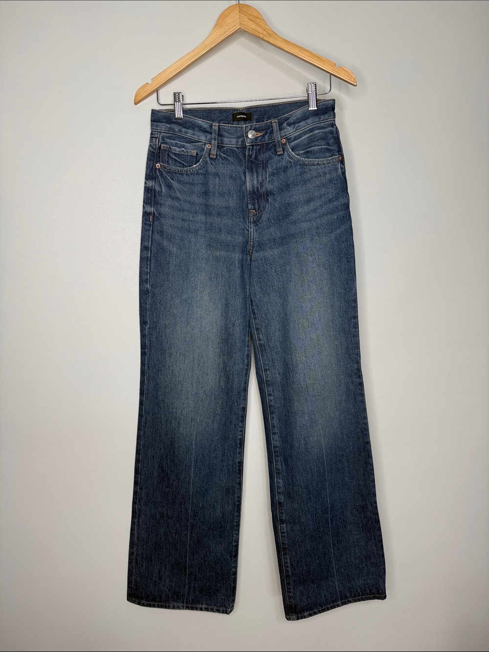 Express Wide Leg High Rise Rigid Jeans 2L - Picture 5 of 11